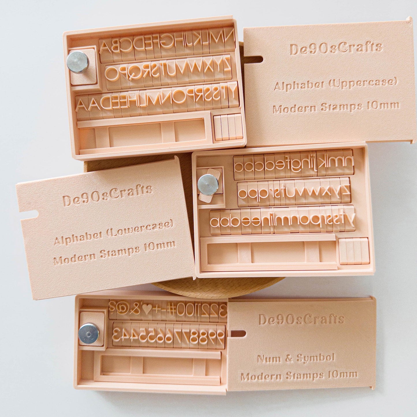 Modern Alphabet Clay Stamp Set for Polymer Clay Letters, Numbers & Symbols