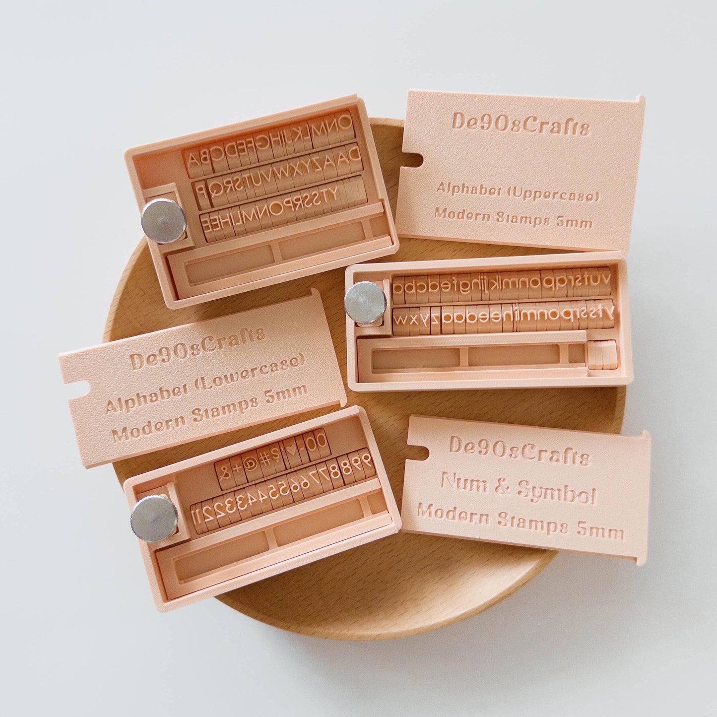 Modern Alphabet Clay Stamp Set for Polymer Clay Letters, Numbers & Symbols