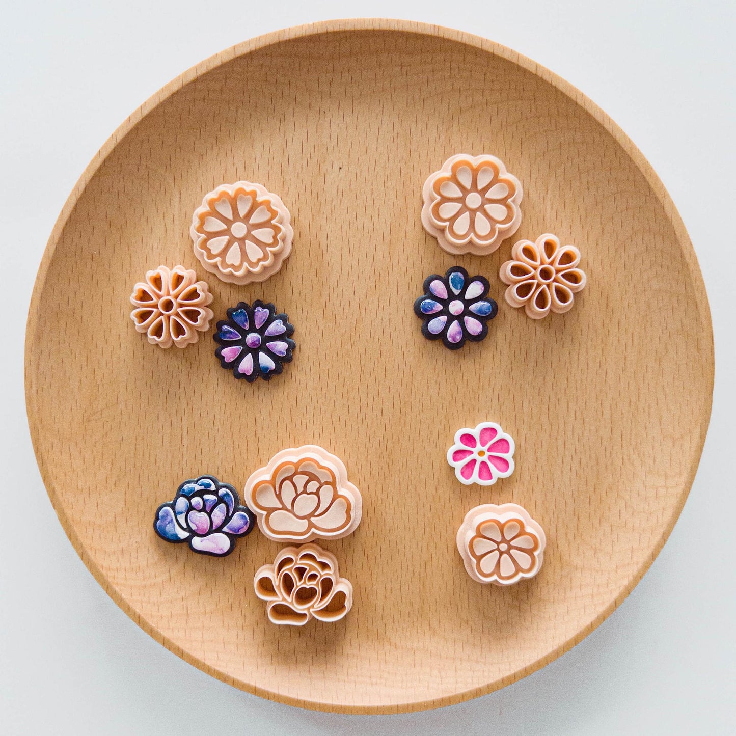 Floral Polymer Clay Cutters Bundle | Daisy Rose Petal Earring Clay Tools