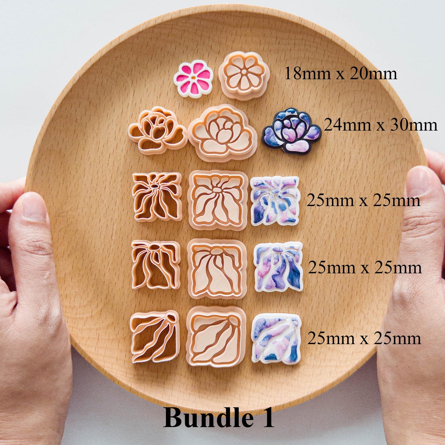 Floral Polymer Clay Cutters Bundle | Daisy Rose Petal Earring Clay Tools