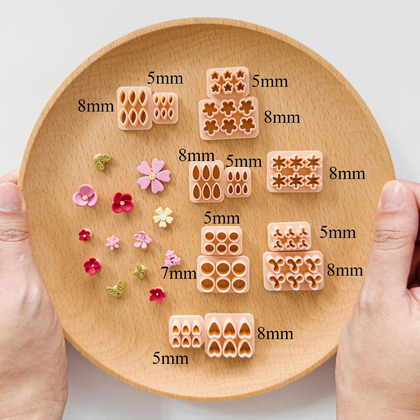 Mini Floral Polymer Clay Cutter Set – 5mm–8mm Flower Petal Earring & Fondant Tools