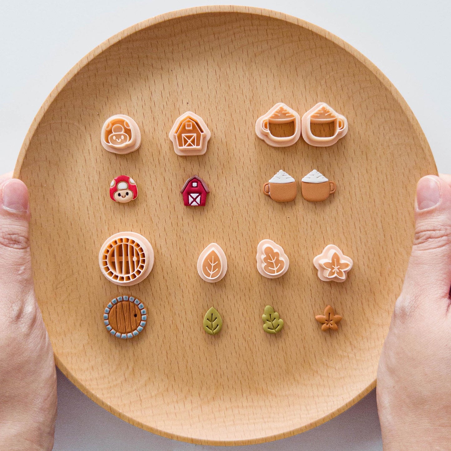 Fall Woodland Polymer Clay Cutters | Mushroom, Frog, Owl, Squirrel, Leaf Shapes