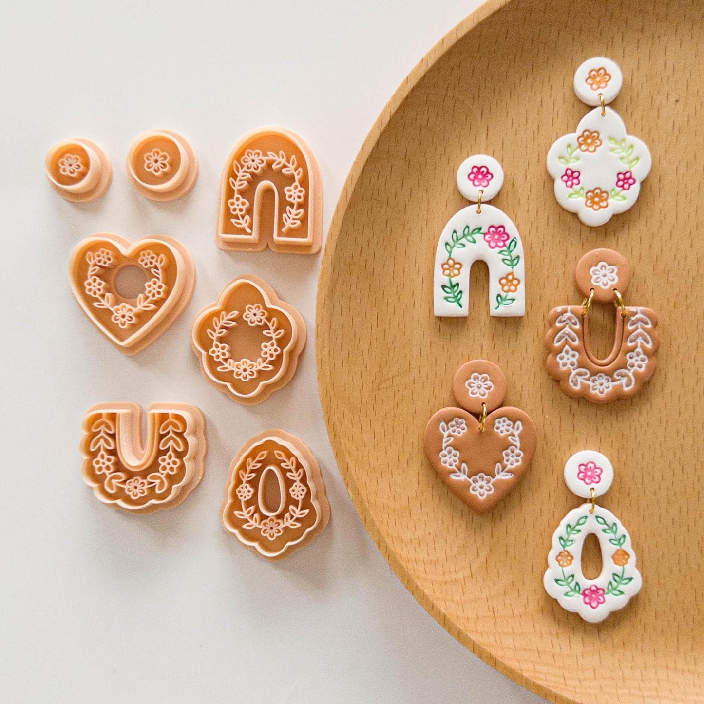 Floral Polymer Clay Cutter Bundle, Boho Earring Making Tools