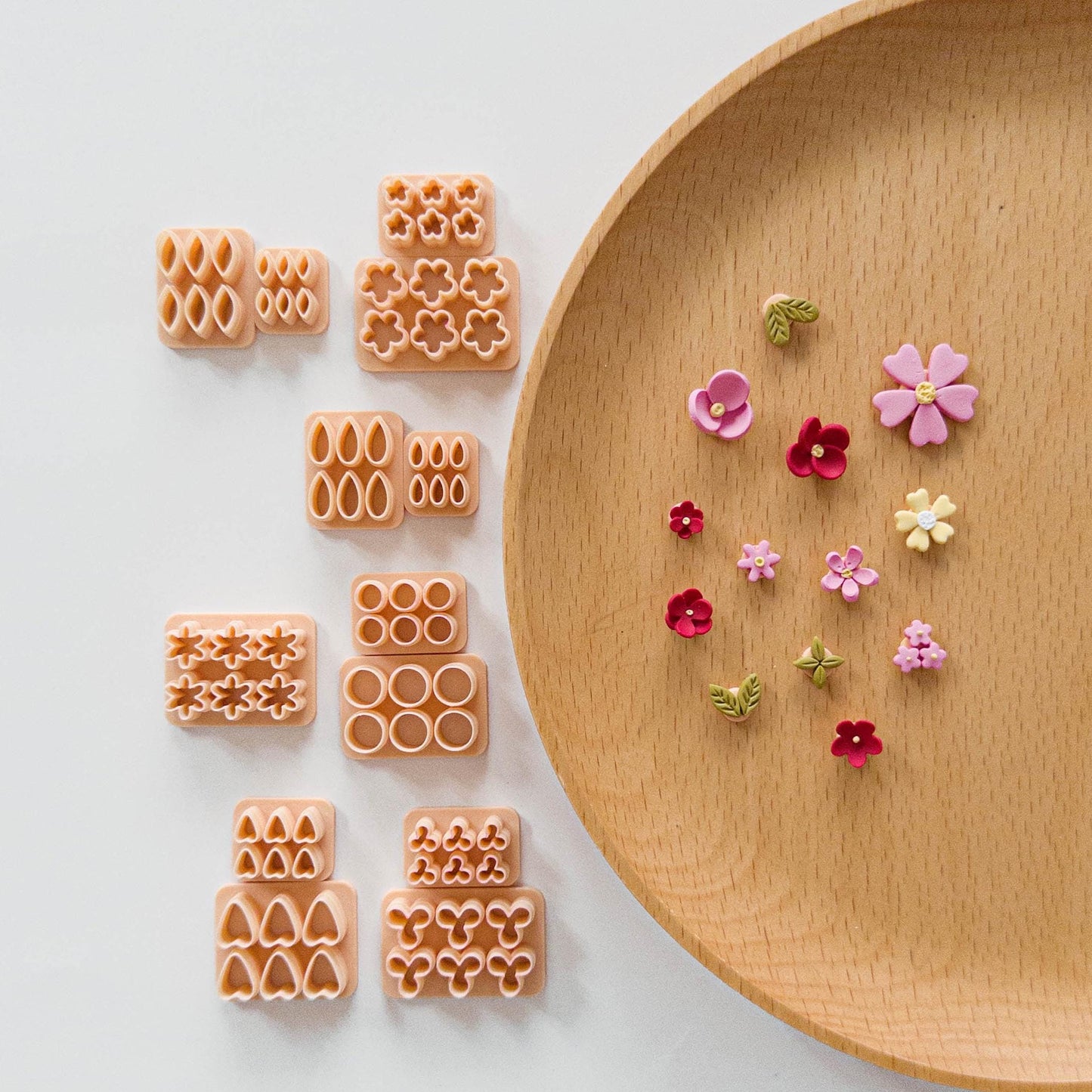 Mini Floral Polymer Clay Cutter Set – 5mm–8mm Flower Petal Earring & Fondant Tools