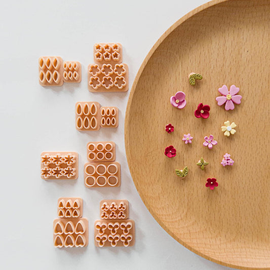 Mini Floral Polymer Clay Cutter Set – 5mm–8mm Flower Petal Earring & Fondant Tools