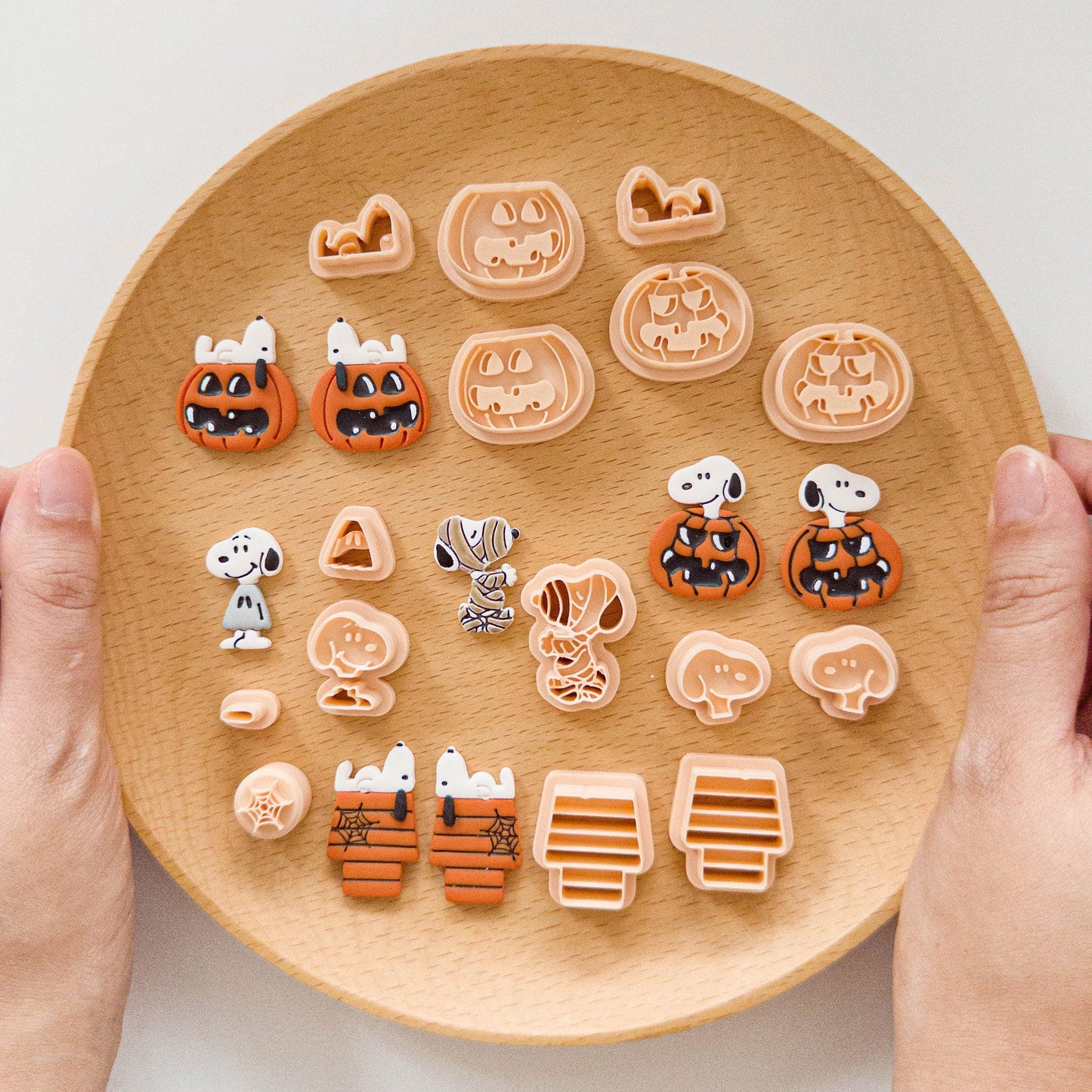 Halloween Snoopy Dog Polymer Clay Cutter Set – Pumpkin & Mummy Designs
