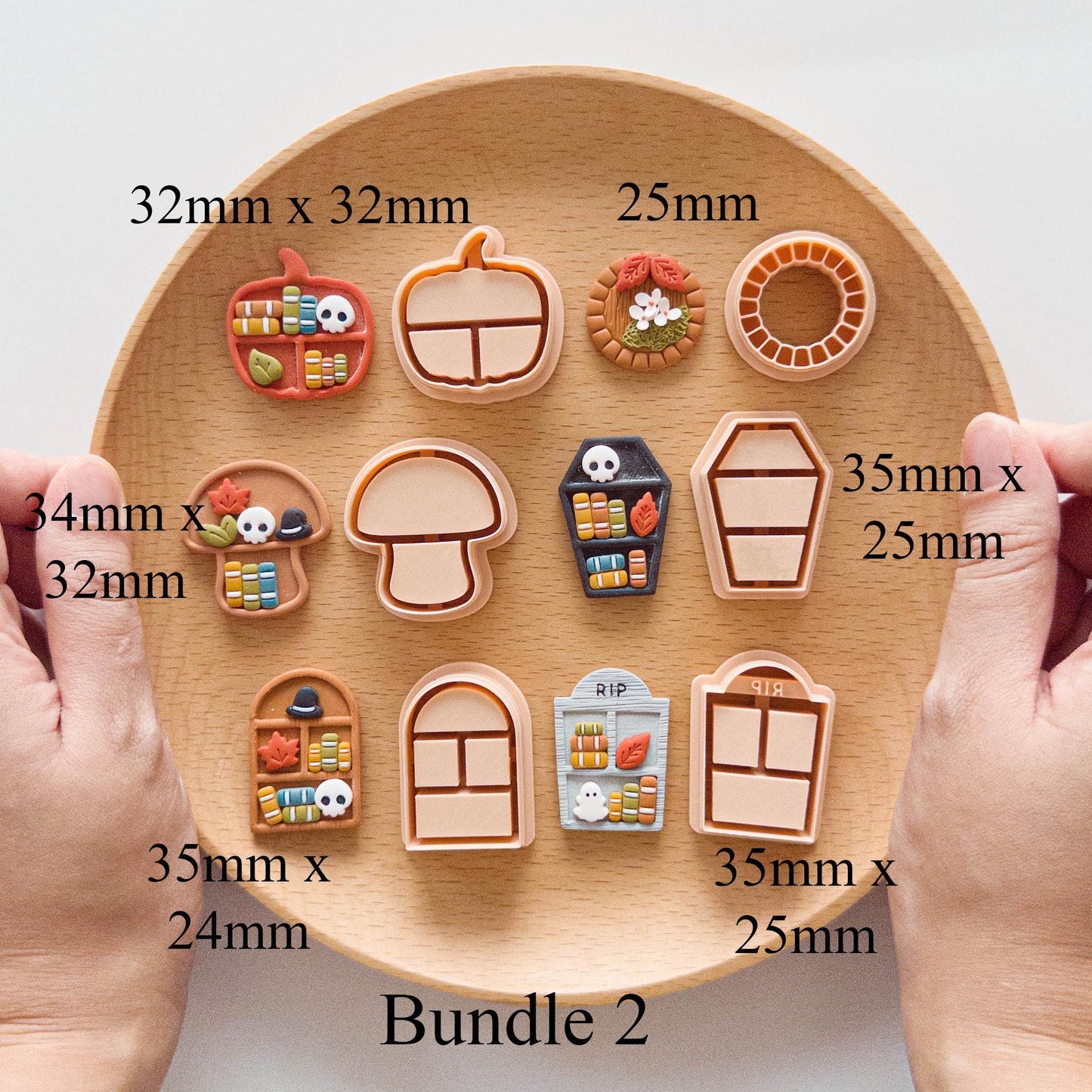 Halloween Bookshelf Polymer Clay Cutter Sets – Mini Accessories & Shelf Designs