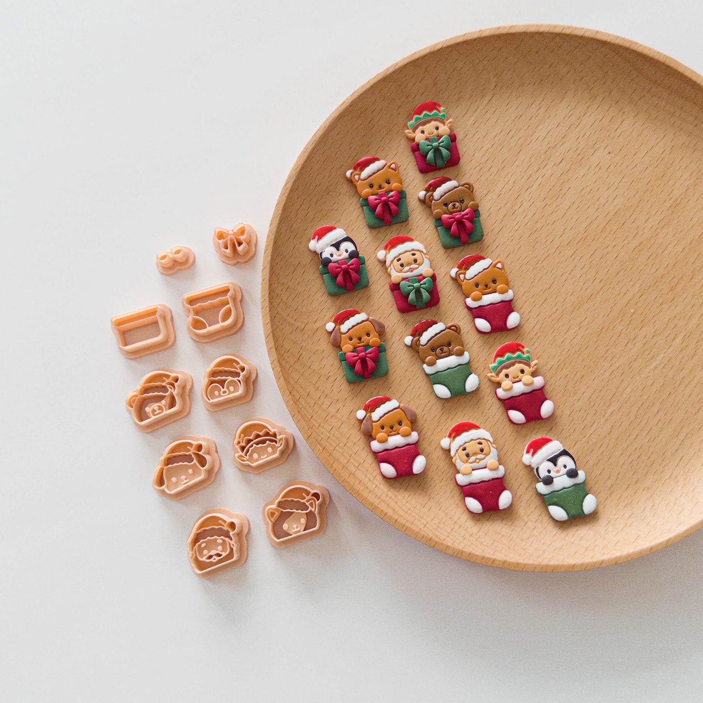 Christmas Character Polymer Clay Cutter Set – 10-Piece Gift Box & Stocking Collection
