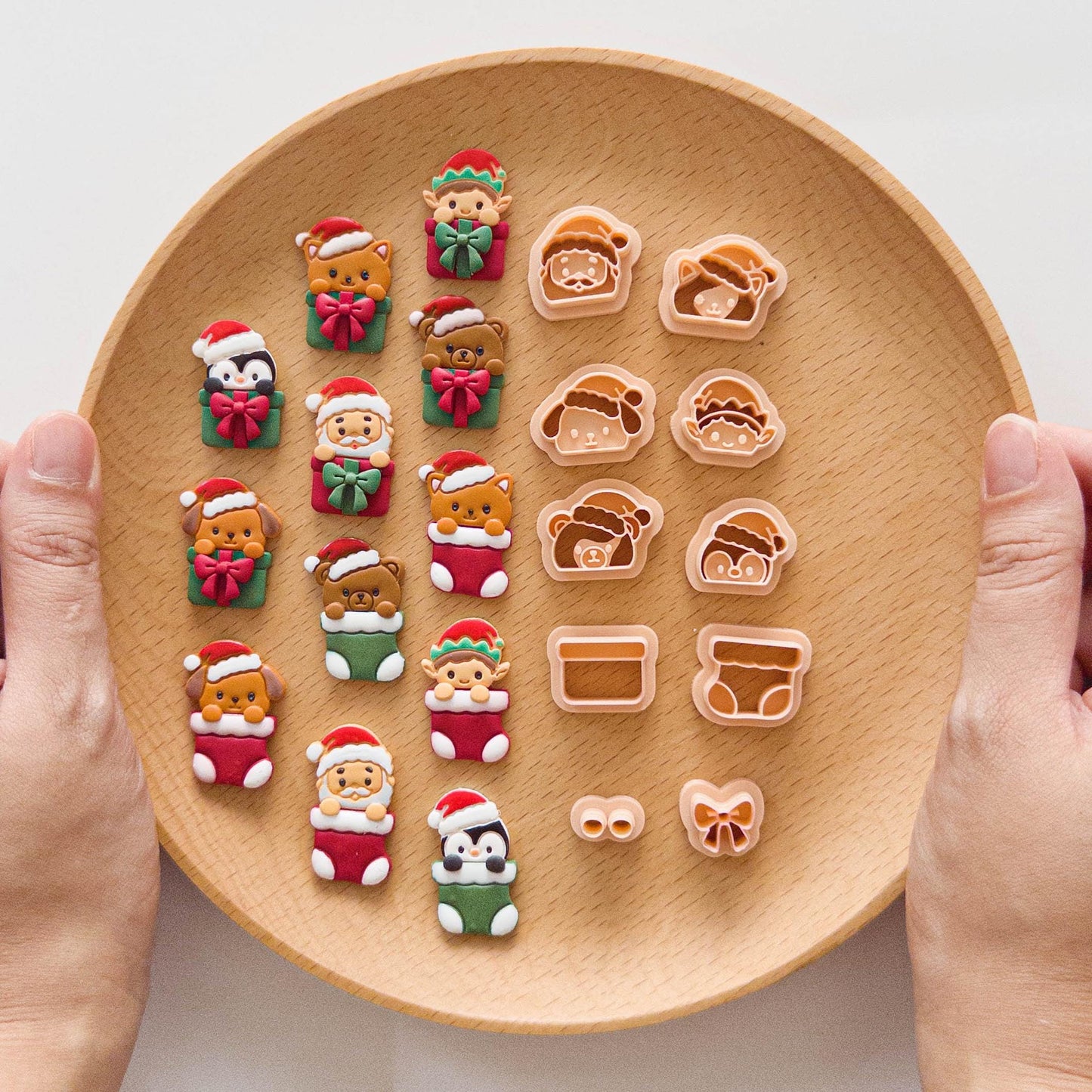 Christmas Character Polymer Clay Cutter Set – 10-Piece Gift Box & Stocking Collection