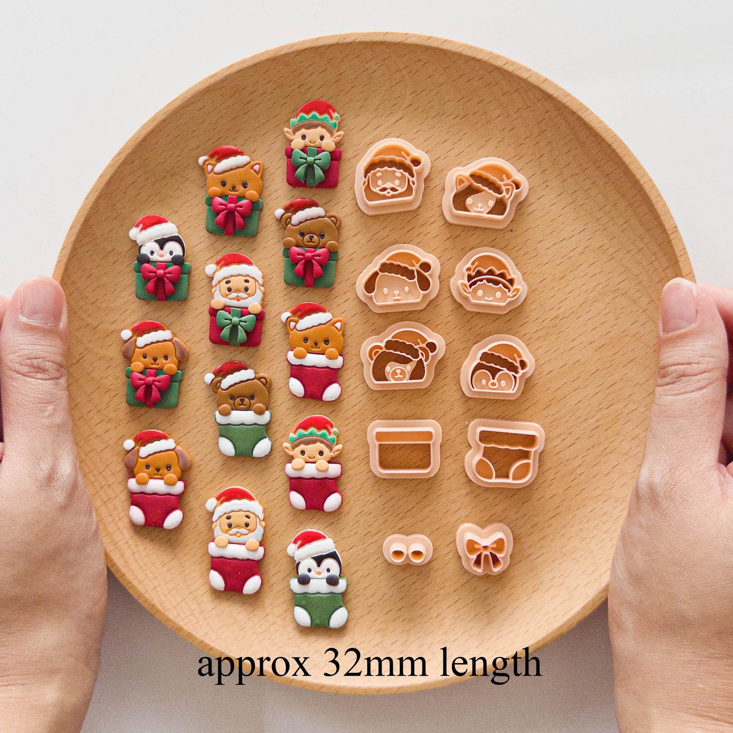 Christmas Character Polymer Clay Cutter Set – 10-Piece Gift Box & Stocking Collection