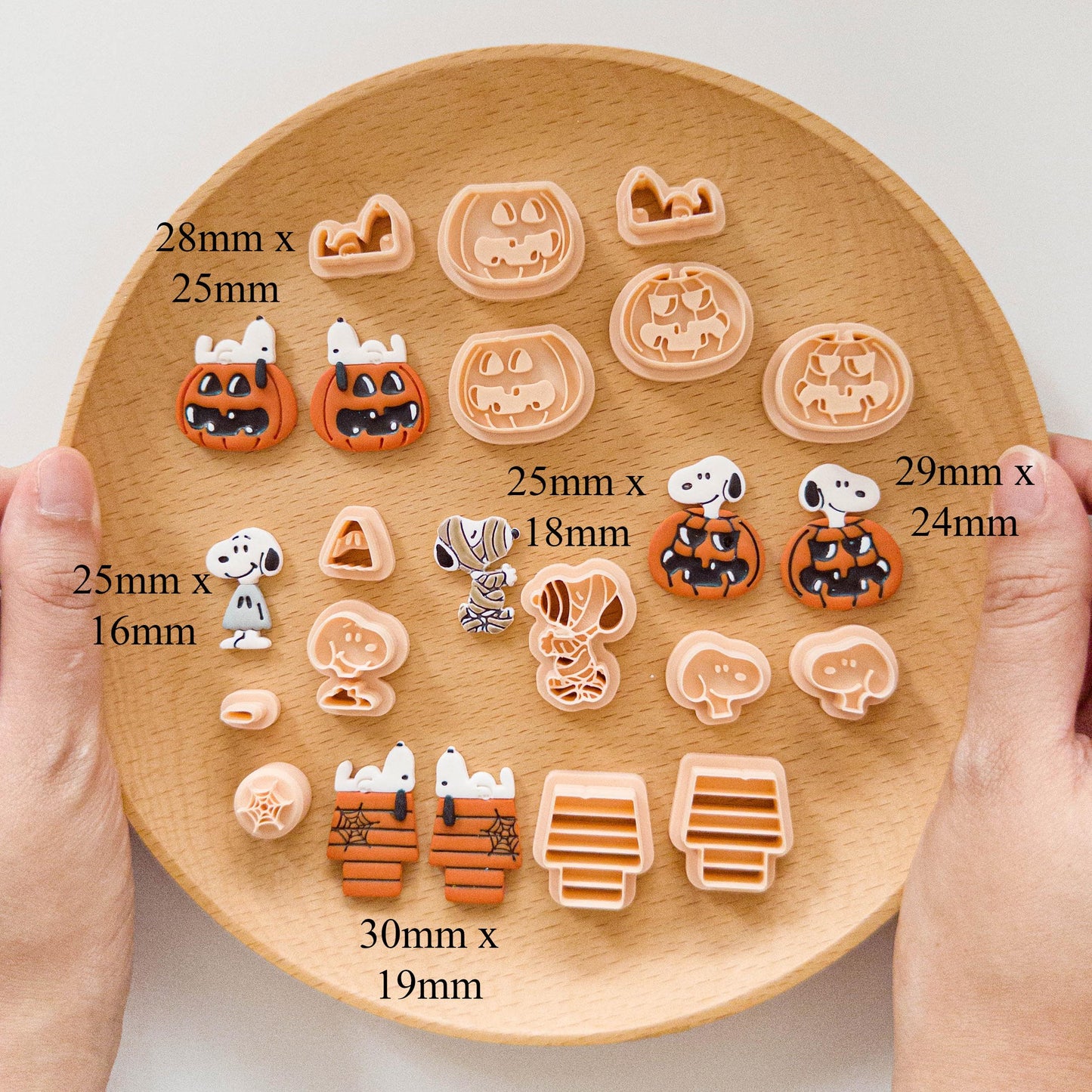 Halloween Snoopy Dog Polymer Clay Cutter Set – Pumpkin & Mummy Designs