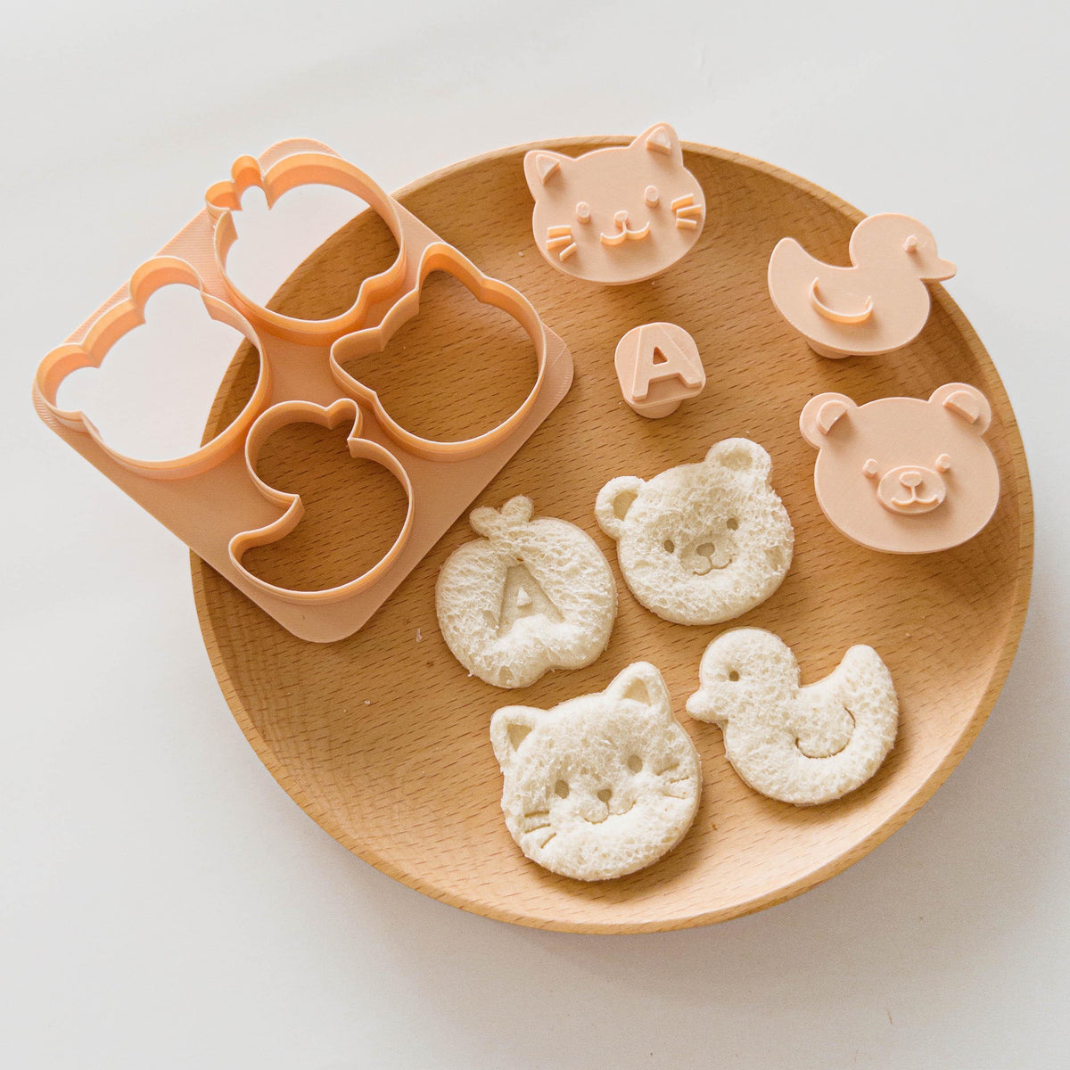 Sandwich Cutters for Kids, 8-Design ABCD and Vehicle Stamp Set