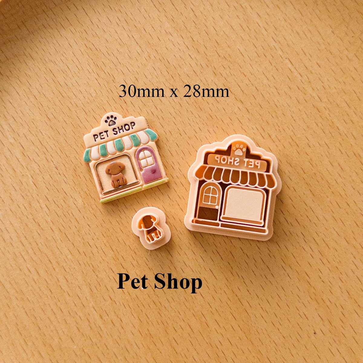 Mini Shop Polymer Clay Cutters, 10-Piece Storefront and Accessory Set