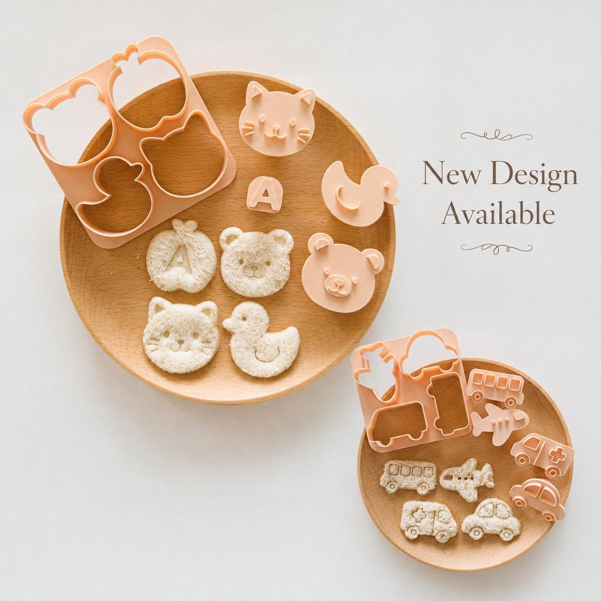 Sandwich Cutters for Kids, 8-Design ABCD and Vehicle Stamp Set