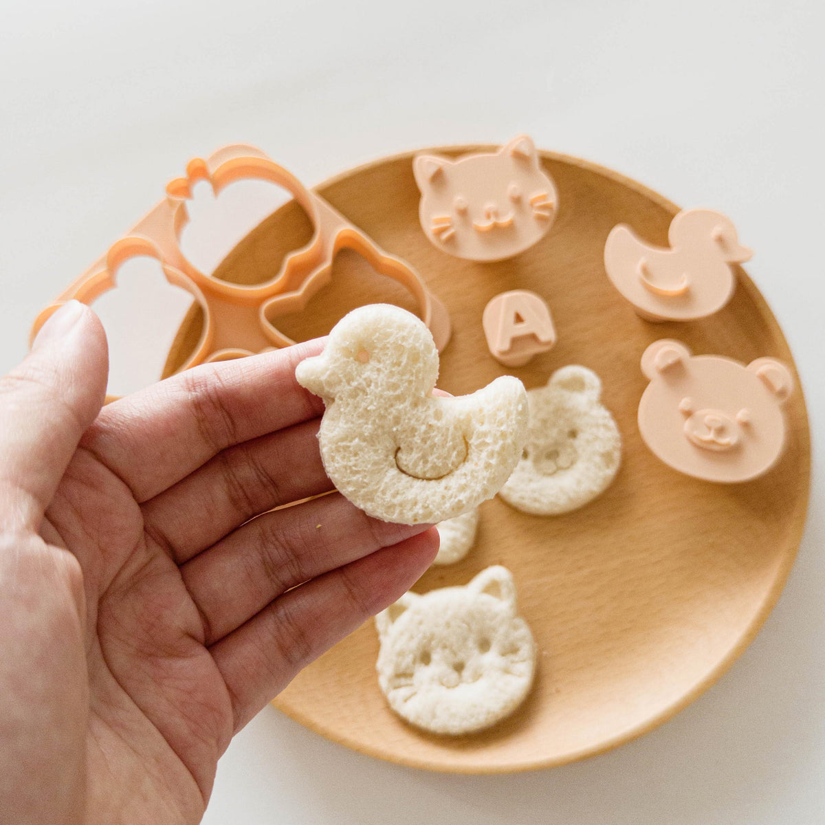 Sandwich Cutters for Kids, 8-Design ABCD and Vehicle Stamp Set