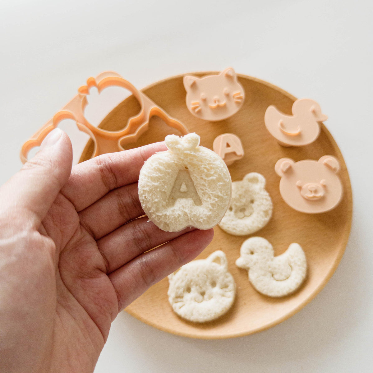 Sandwich Cutters for Kids, 8-Design ABCD and Vehicle Stamp Set