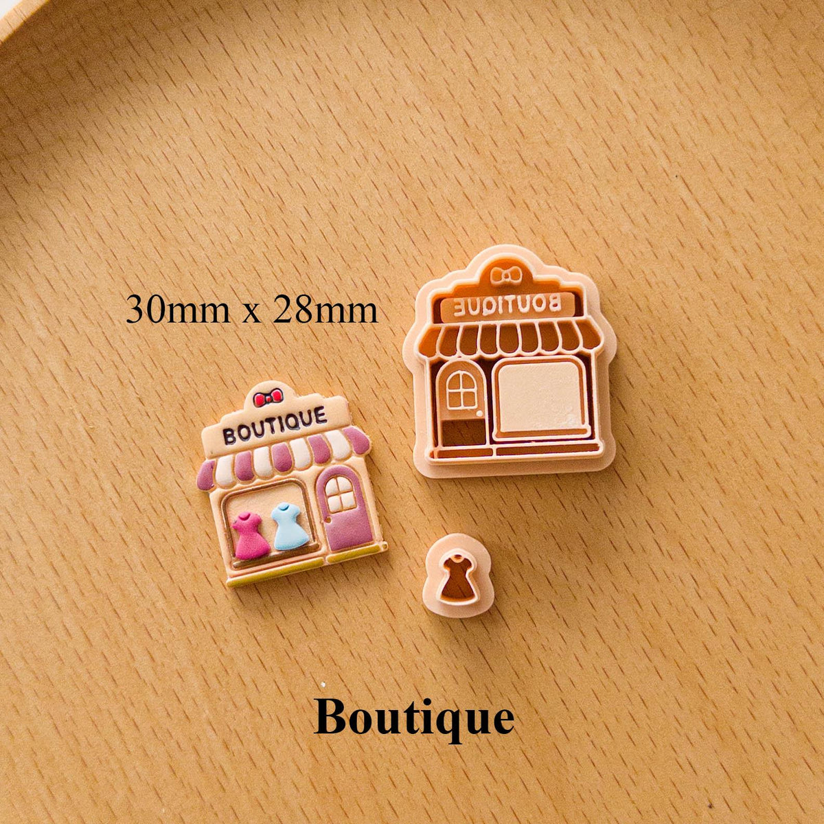 Mini Shop Polymer Clay Cutters, 10-Piece Storefront and Accessory Set