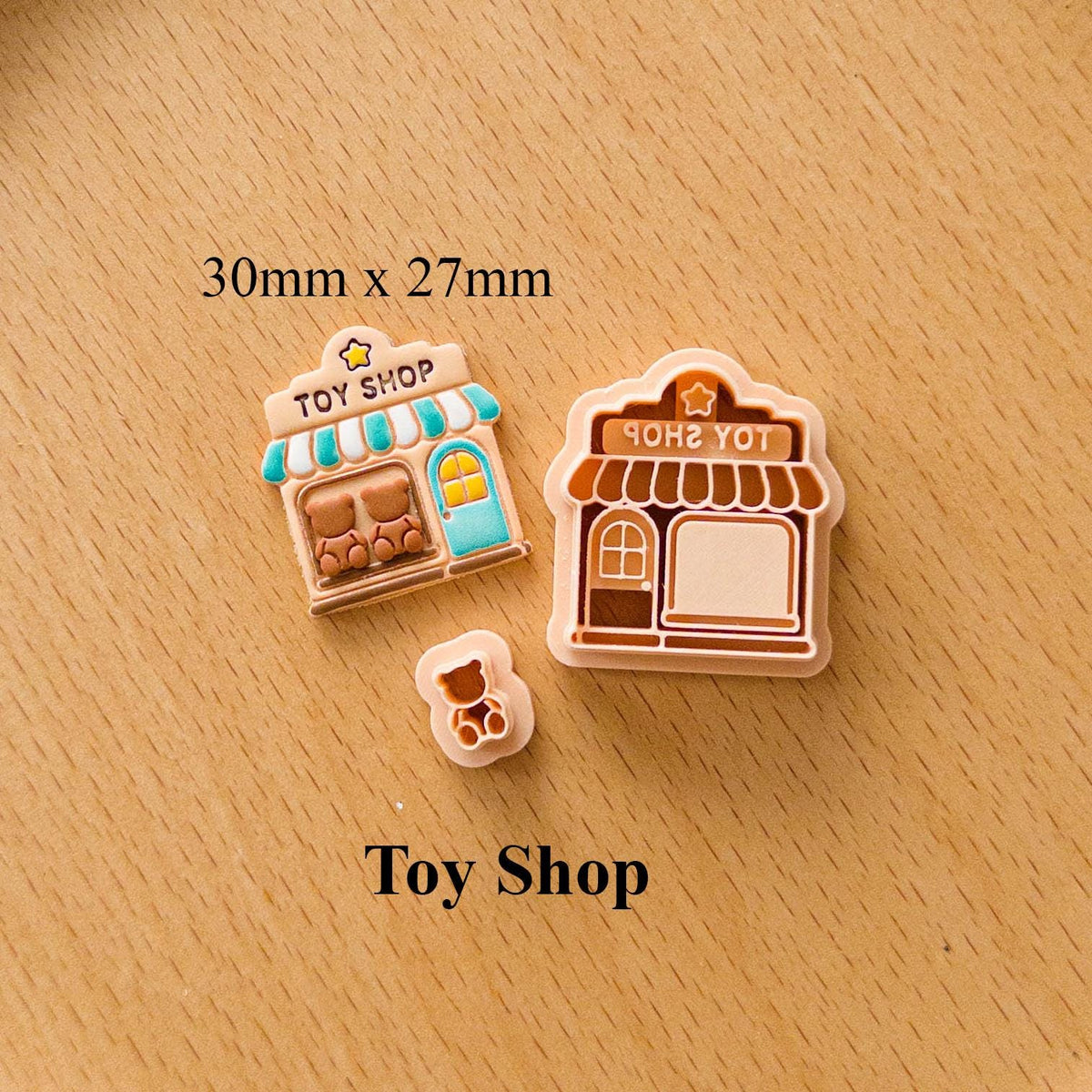 Mini Shop Polymer Clay Cutters, 10-Piece Storefront and Accessory Set