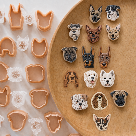 Dog Breed Polymer Clay Cutter Set for Earrings, Pet Tags & Keychains
